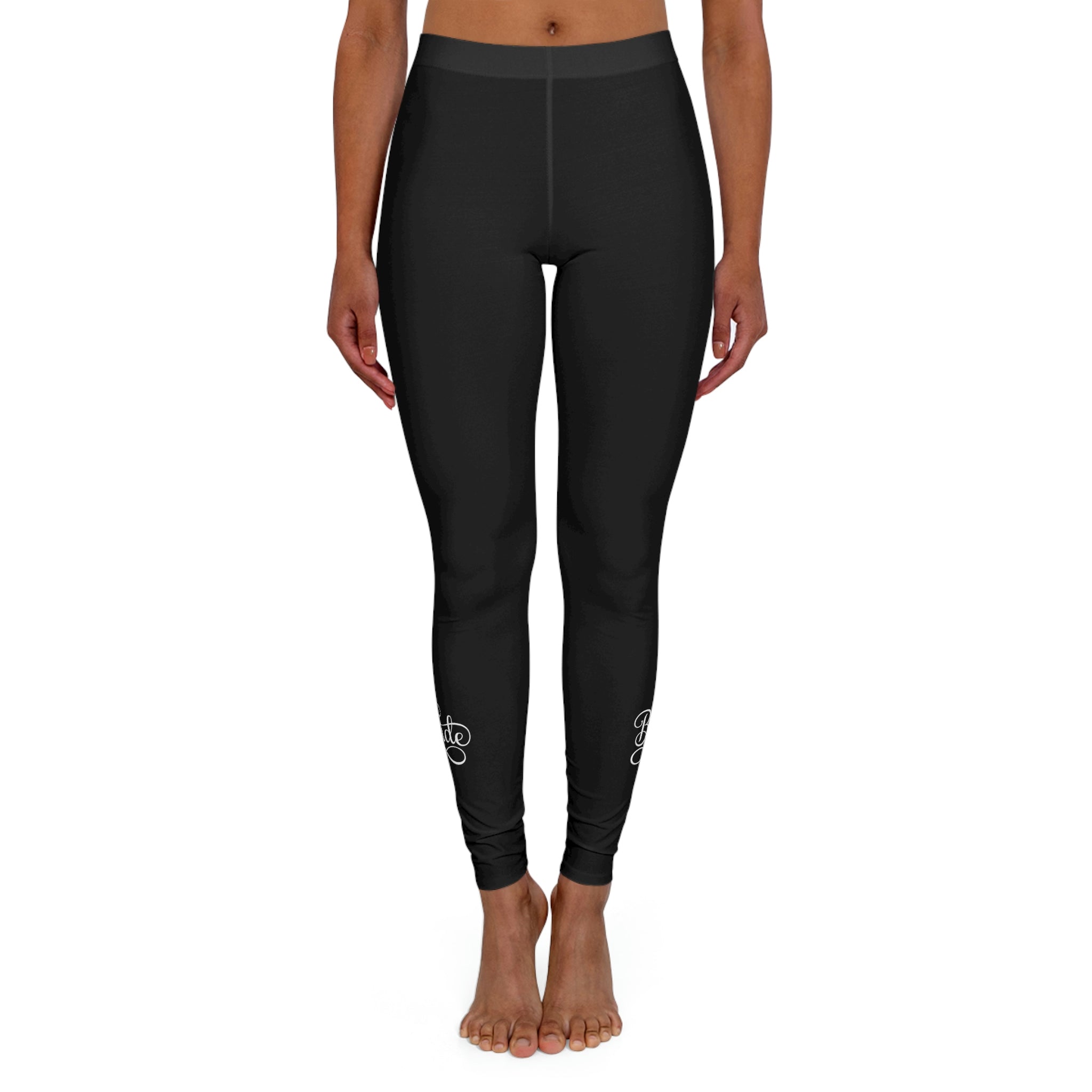 Womens Black Fitness Leggings, Bride Accessories, Wedding