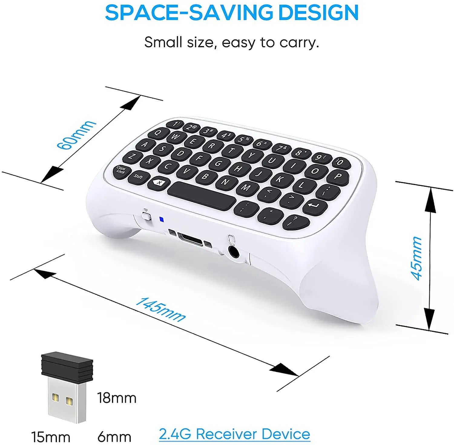 Wireless 2.4Ghz Mini Controller Keyboard Gaming Chatpad with