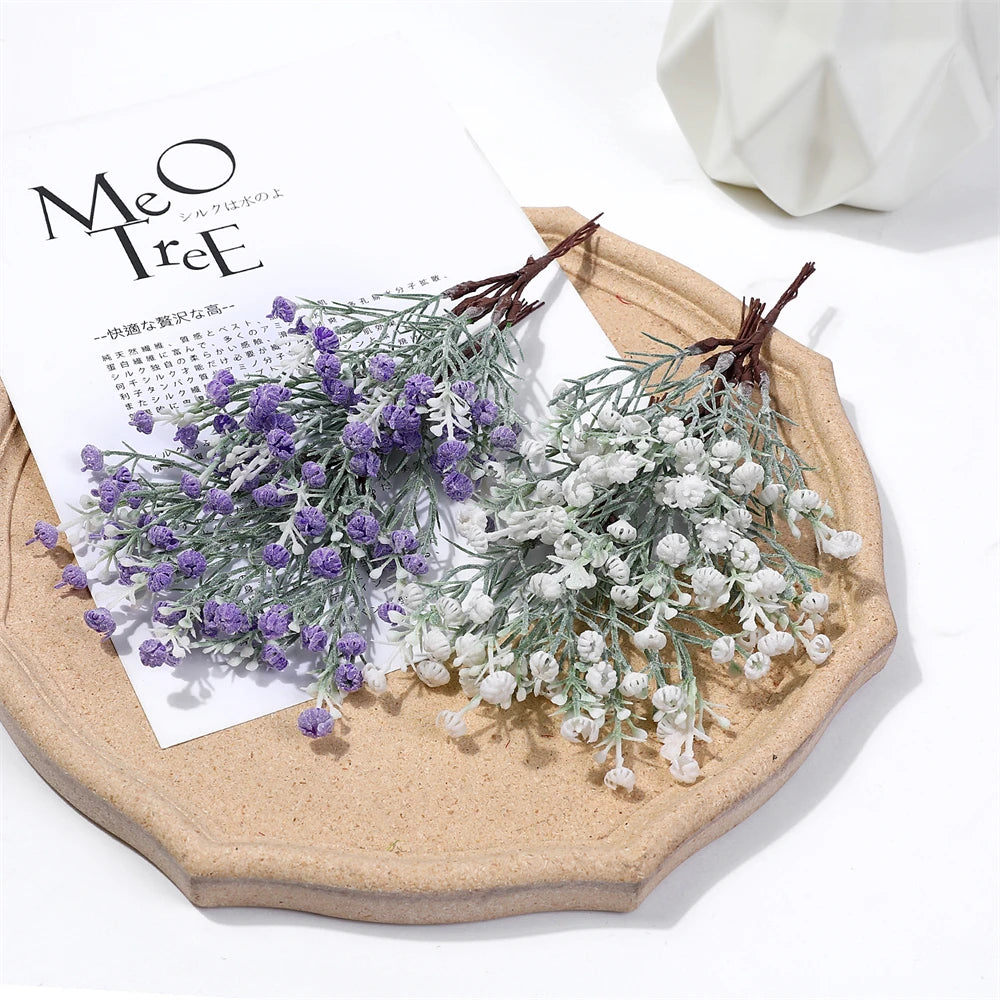 6PCS Artificial Flowers Mini Milan Bouquet Home Decor Plastic Plants