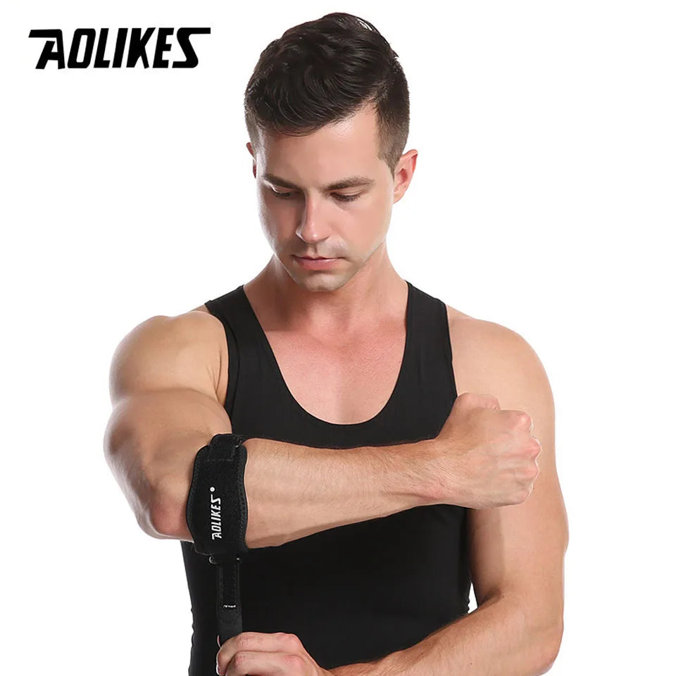 AOLIKES 1PCS Adjustable Basketball Tennis Golf Elbow Support Golfer's Strap Elbow Pads Lateral Pain Syndrome Epicondylitis Brace