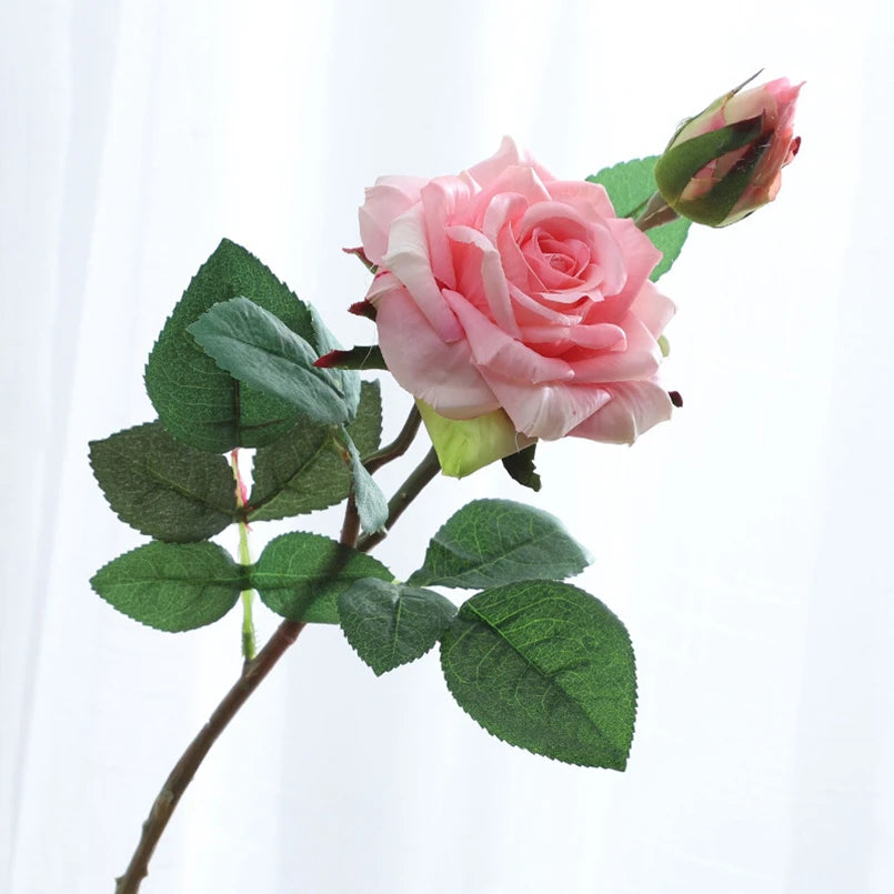 Artificial Flowers Big Silk Roses NEW Beautiful Branch Vase for Home Wedding Decoration Retro Autumn Fake Plants Christmas Decor
