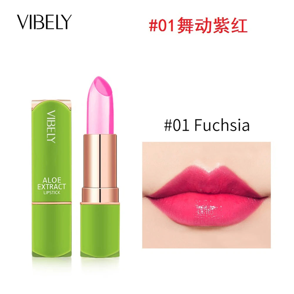 VIBELY New Mood Changing Lip Balm 7 Color Color Natural Aloe Vera Lipstick Long Lasting Moisturizing Makeup Cosmetics for Women