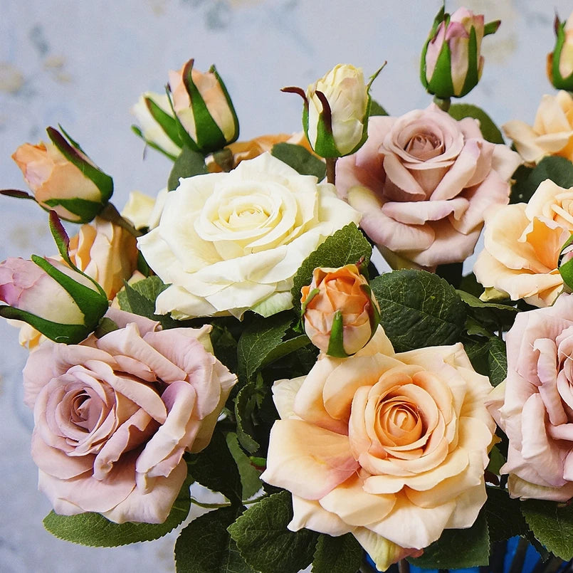 Artificial Flowers Big Silk Roses NEW Beautiful Branch Vase for Home Wedding Decoration Retro Autumn Fake Plants Christmas Decor