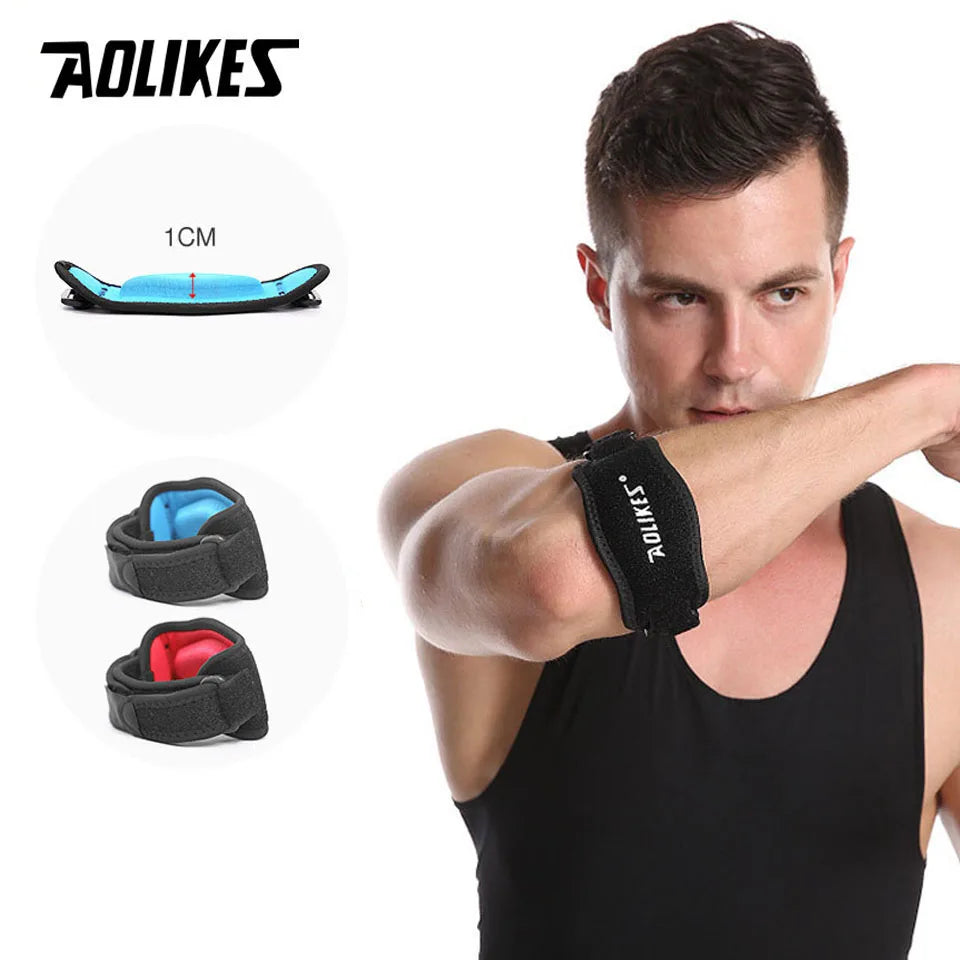 AOLIKES 1PCS Adjustable Basketball Tennis Golf Elbow Support Golfer's Strap Elbow Pads Lateral Pain Syndrome Epicondylitis Brace