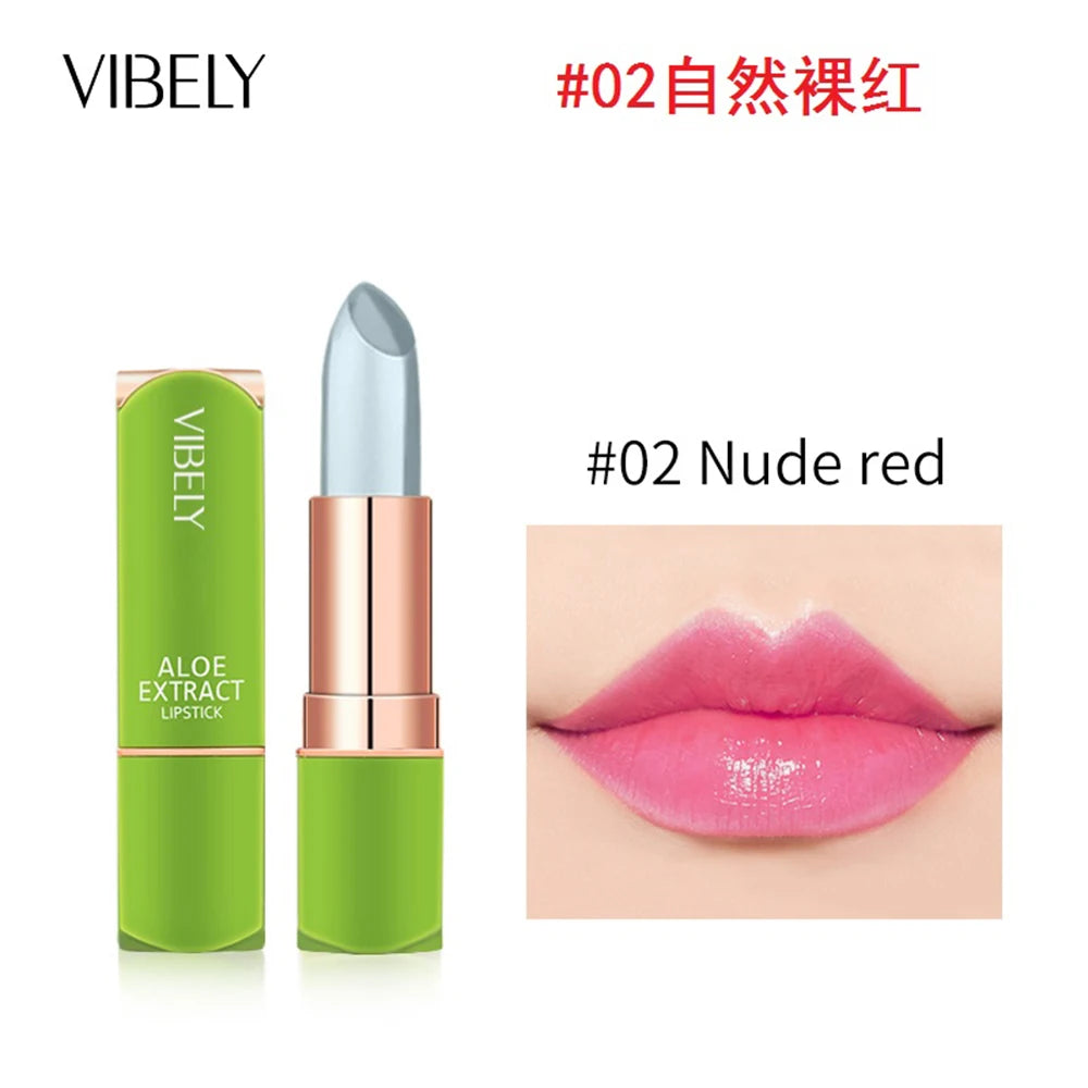 VIBELY New Mood Changing Lip Balm 7 Color Color Natural Aloe Vera Lipstick Long Lasting Moisturizing Makeup Cosmetics for Women