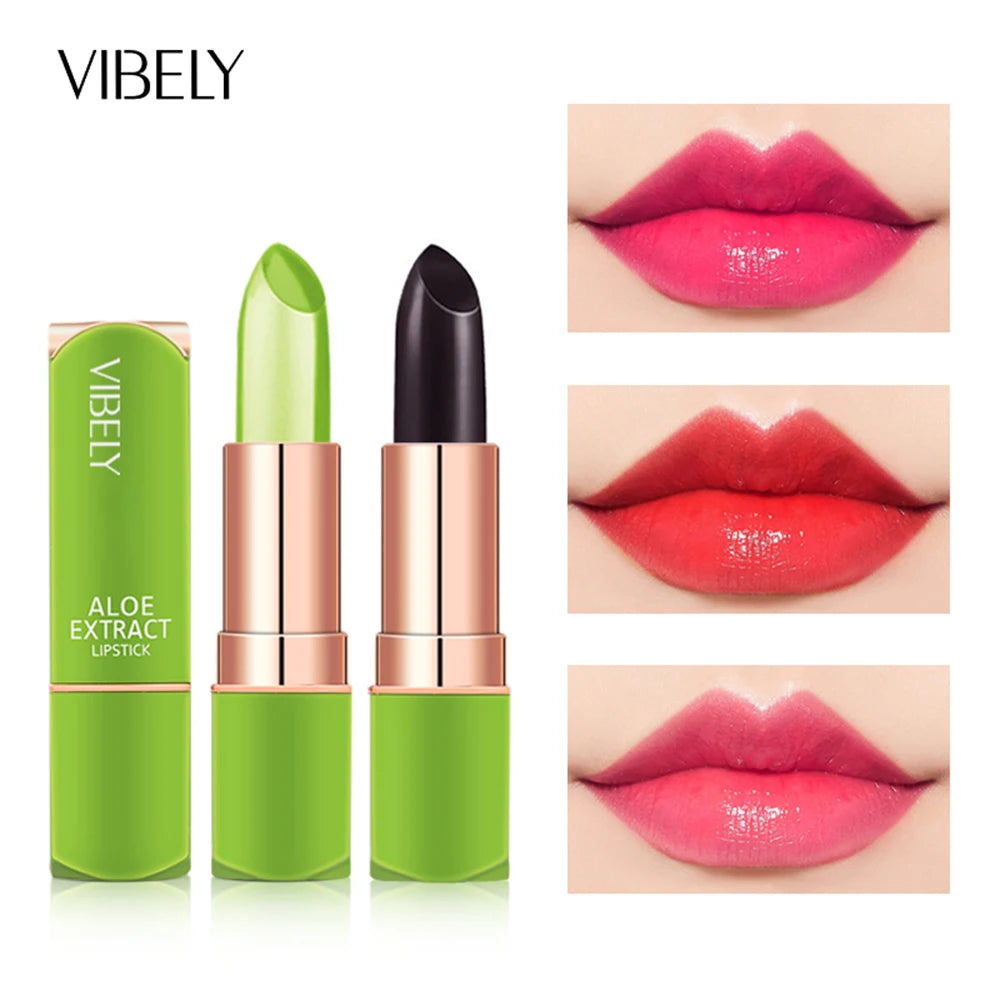 VIBELY New Mood Changing Lip Balm 7 Color Color Natural Aloe Vera Lipstick Long Lasting Moisturizing Makeup Cosmetics for Women