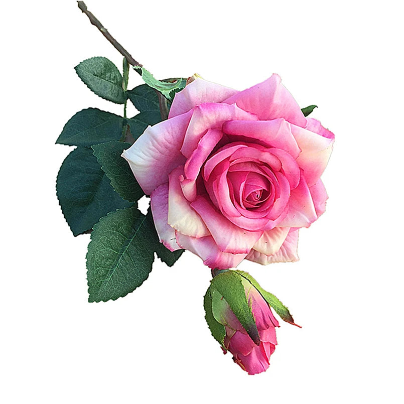 Artificial Flowers Big Silk Roses NEW Beautiful Branch Vase for Home Wedding Decoration Retro Autumn Fake Plants Christmas Decor