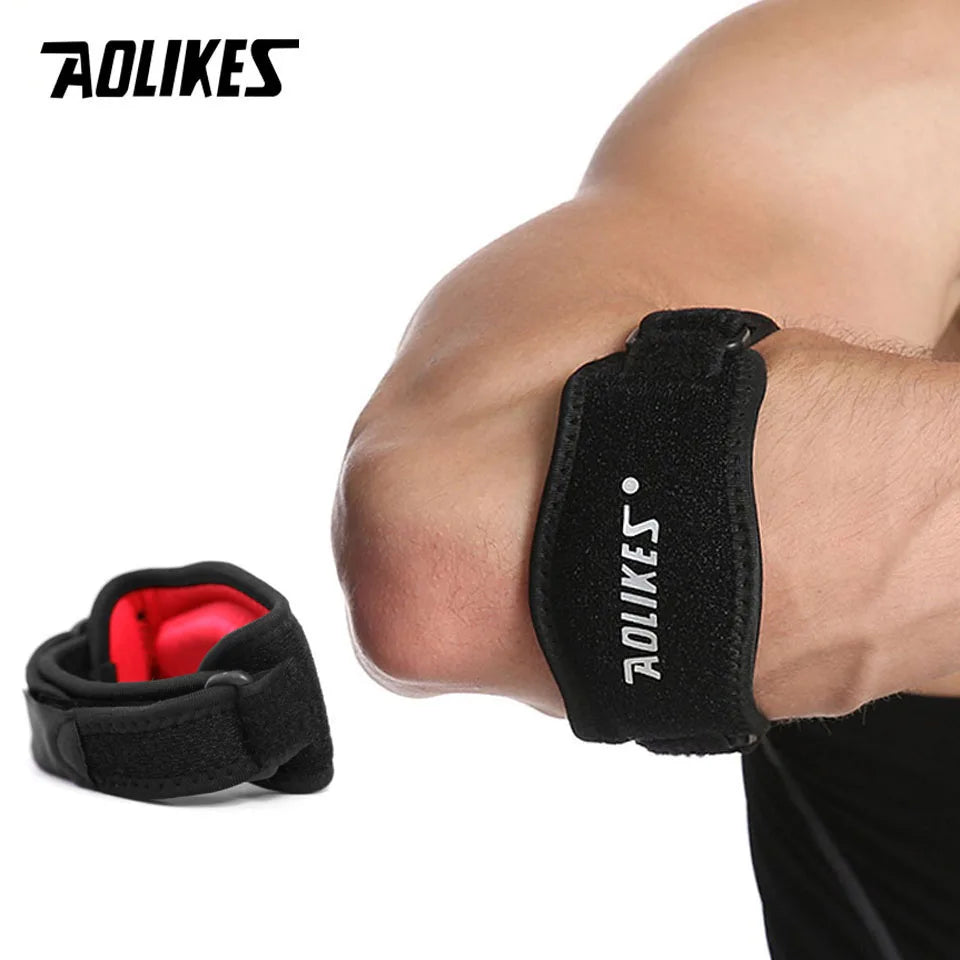 AOLIKES 1PCS Adjustable Basketball Tennis Golf Elbow Support Golfer's Strap Elbow Pads Lateral Pain Syndrome Epicondylitis Brace