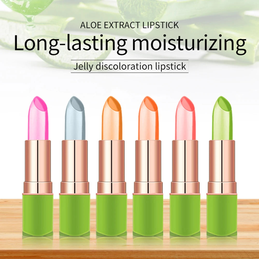VIBELY New Mood Changing Lip Balm 7 Color Color Natural Aloe Vera Lipstick Long Lasting Moisturizing Makeup Cosmetics for Women