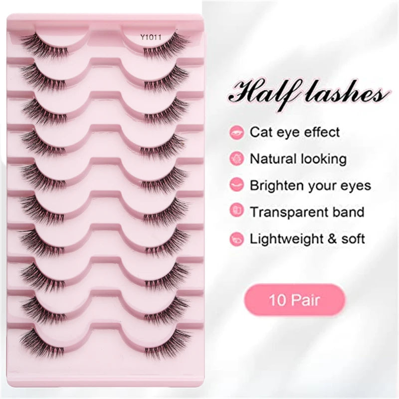 YSDO Half Eyelashes 3/5/10 Half Lashes Soft Natural Cat Eye Lashes Makeup Tool Extension Fluffy Faux Cils maquiagem Half Lashes
