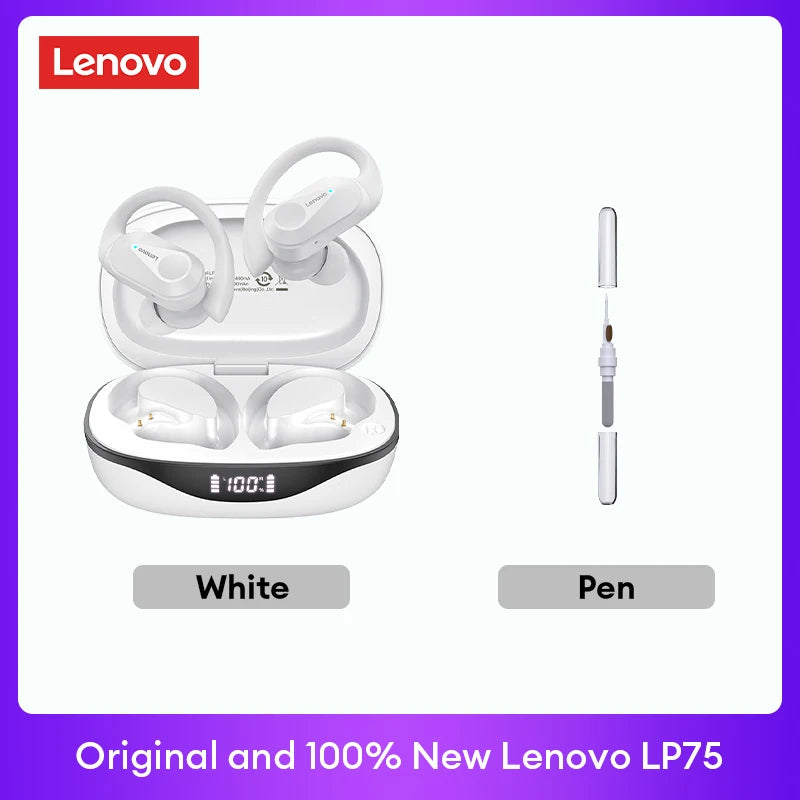 Original Lenovo LP75 TWS Bluetooth V5.3 Headphones Wireless LED Digital Display Earphones Noise Reduction Headset