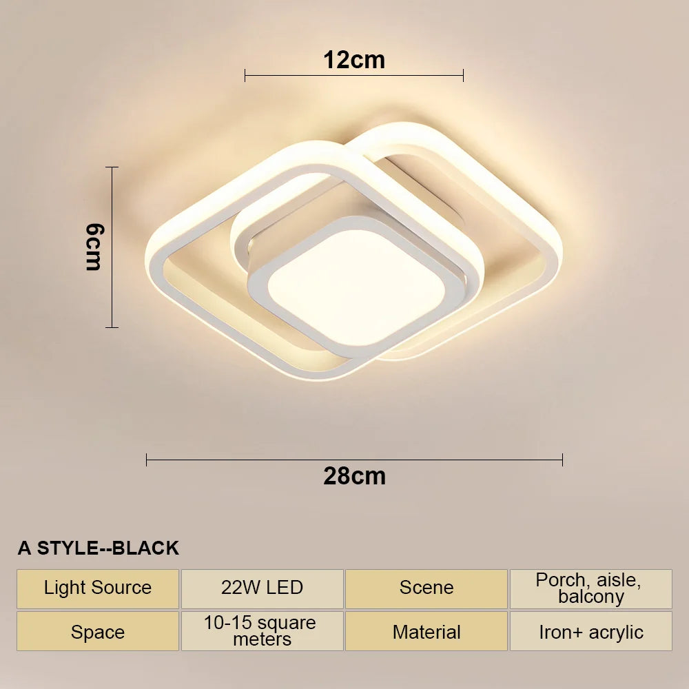 LED Aisle Ceiling Lights Surface Mounted for Bedroom Living Room kitchen and bathroom Modern simple Style Led Decorative Lamp
