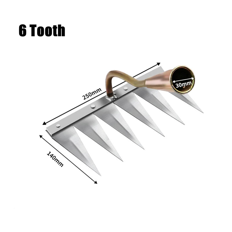 Iron Gardening Hoe Metal Weeding Hoe Rake Garden Weeders Grass Rooting Loose Soil Hand Weeding Removal Puller Gardening Tools