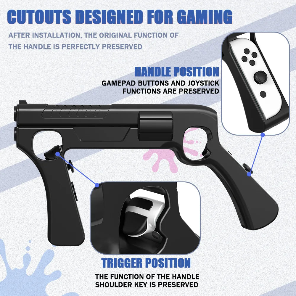 for Nintendo Switch Ns Oled Joycon Gun Shape Handgrip Sense Controller