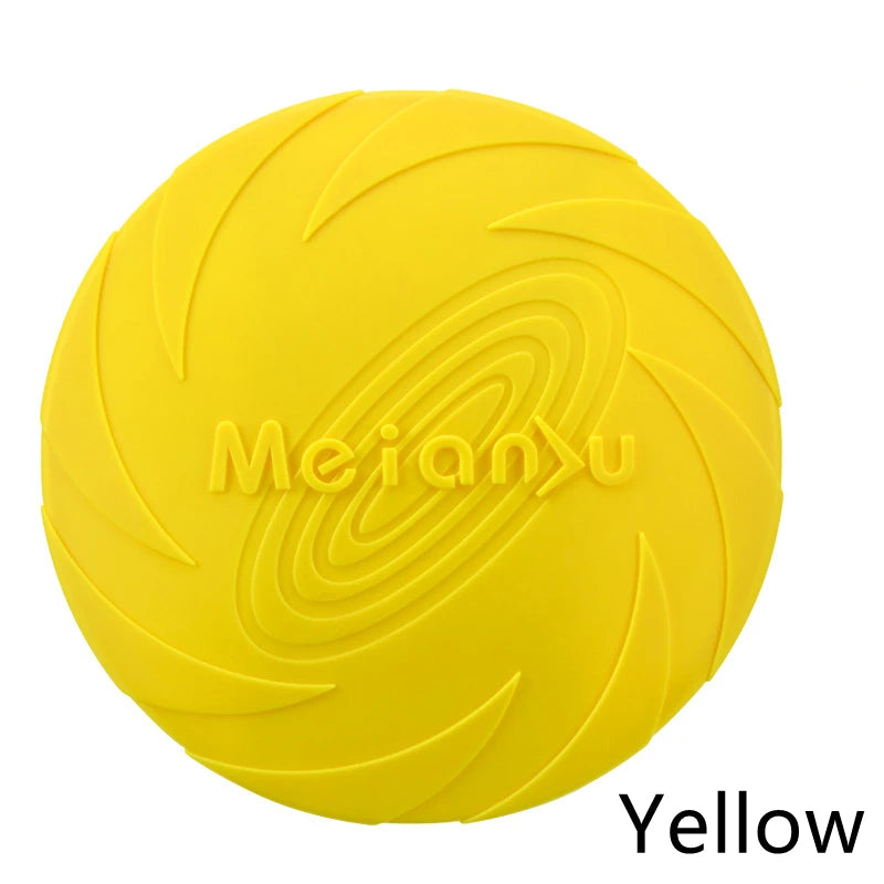 Dog Toy Flying Disc Silicone Material Sturdy Resistant Bite Mark Repairable Pet Outdoor Training Entertainment Throwing Type Toy