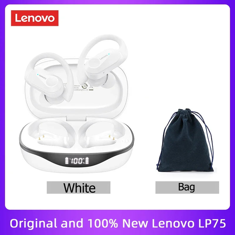 Original Lenovo LP75 TWS Bluetooth V5.3 Headphones Wireless LED Digital Display Earphones Noise Reduction Headset