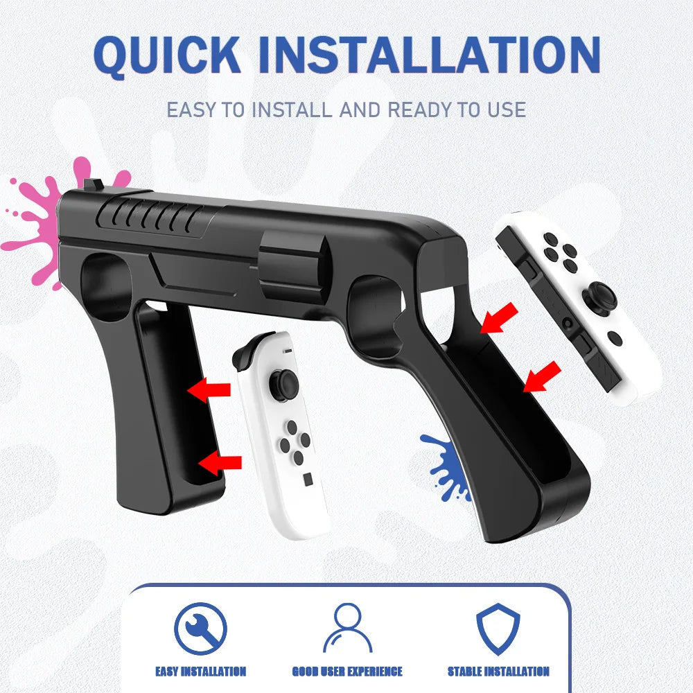 for Nintendo Switch Ns Oled Joycon Gun Shape Handgrip Sense Controller