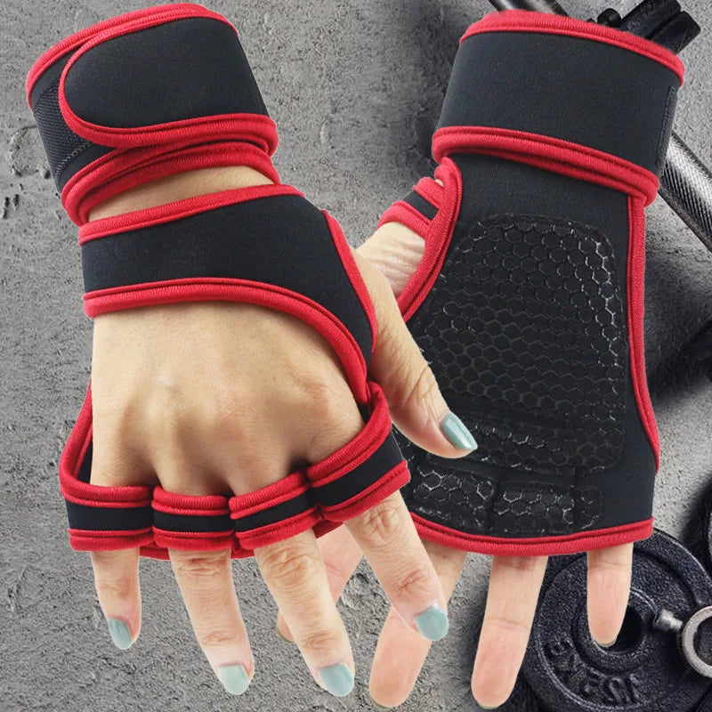 Weight Lifting Kettle Bell Dumbells Gloves Gym Equipment Women Men Fitness Sports Body Building Grips Hand Palm Wrist Protector