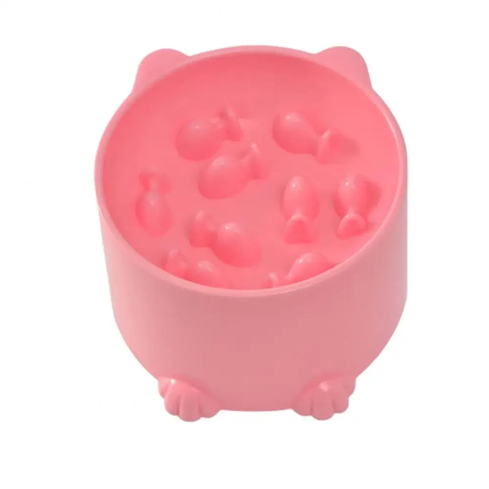 Food Dispenser Water Bowl Daily Supply Cat Food Bowl Tall Feet Cartoon Shape Large Capacity Anti-choking Neck Protector Pet Dog