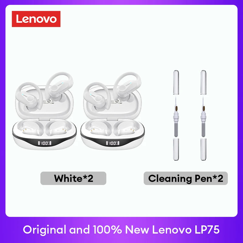 Original Lenovo LP75 TWS Bluetooth V5.3 Headphones Wireless LED Digital Display Earphones Noise Reduction Headset