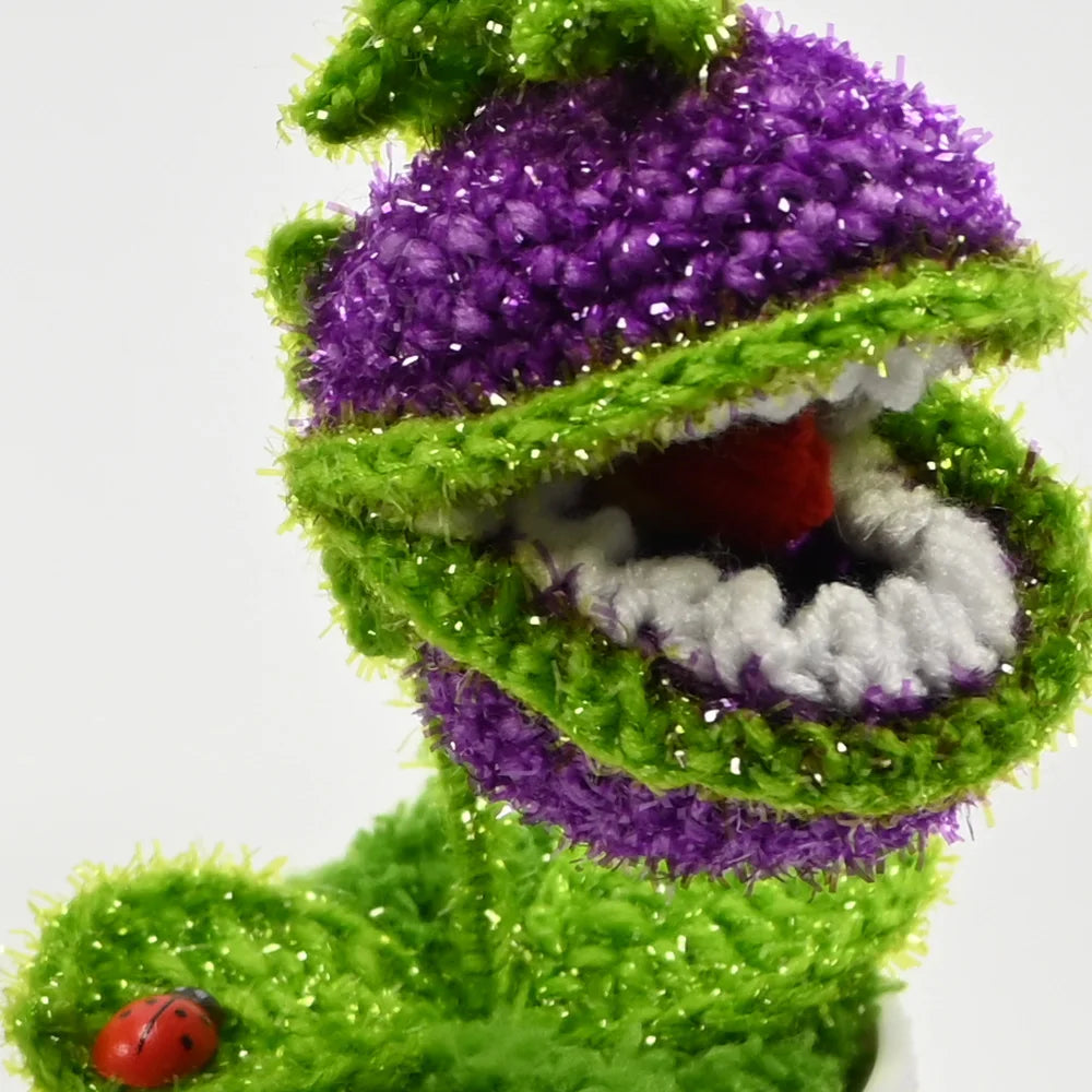 Hand-Knitted Sunflower/Pea/Cannibal Flower Potted Plant,Desk Decor For