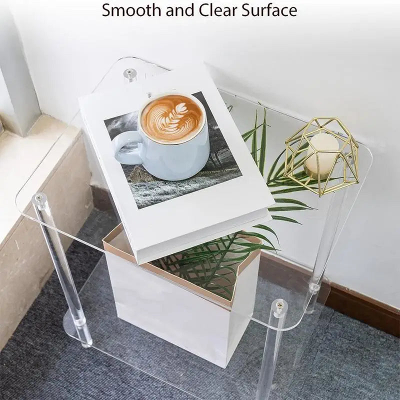 Acrylic Side Table/End Table for Living Room, Small Nightstand/Bedside Table for Bedroom, Home Accent Table