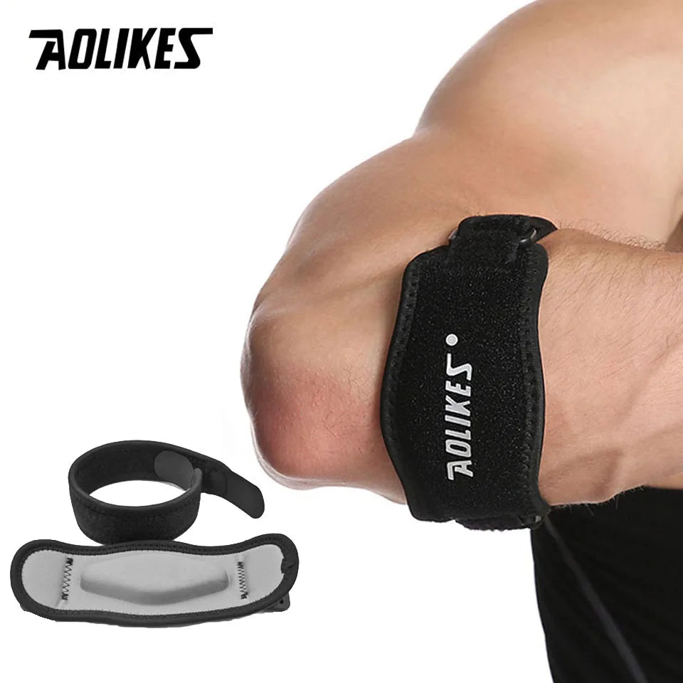 AOLIKES 1PCS Adjustable Basketball Tennis Golf Elbow Support Golfer's Strap Elbow Pads Lateral Pain Syndrome Epicondylitis Brace