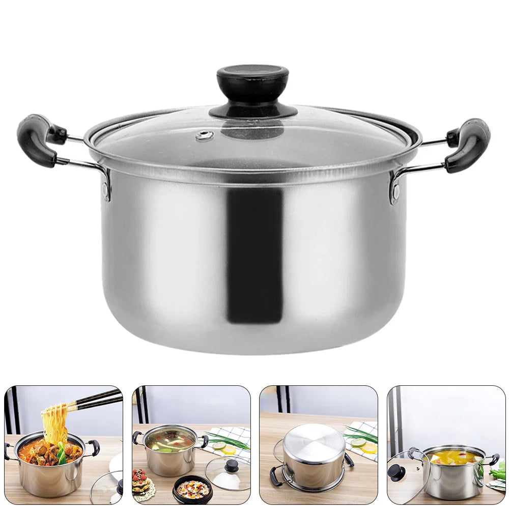 Pot Stainless Cooking Steel Soup Lid Stock Pasta Pan Kitchen Saucepan Cookware Stew Steamer Noodle Stockpot Boiling Noodles