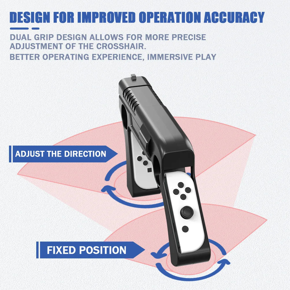 for Nintendo Switch Ns Oled Joycon Gun Shape Handgrip Sense Controller