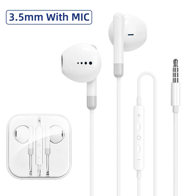 Type C 3.5mm Headset Stereo Music Earbud Wired Headphones With Mic DAC Chip For Samsung Galaxy S23 S22 S21 Ultra S20 Note 20 10