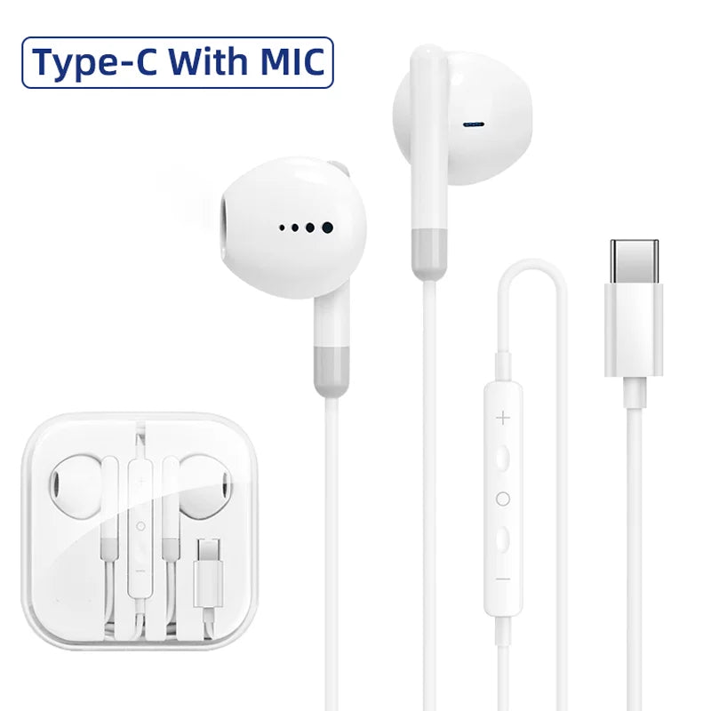 Type C 3.5mm Headset Stereo Music Earbud Wired Headphones With Mic DAC Chip For Samsung Galaxy S23 S22 S21 Ultra S20 Note 20 10