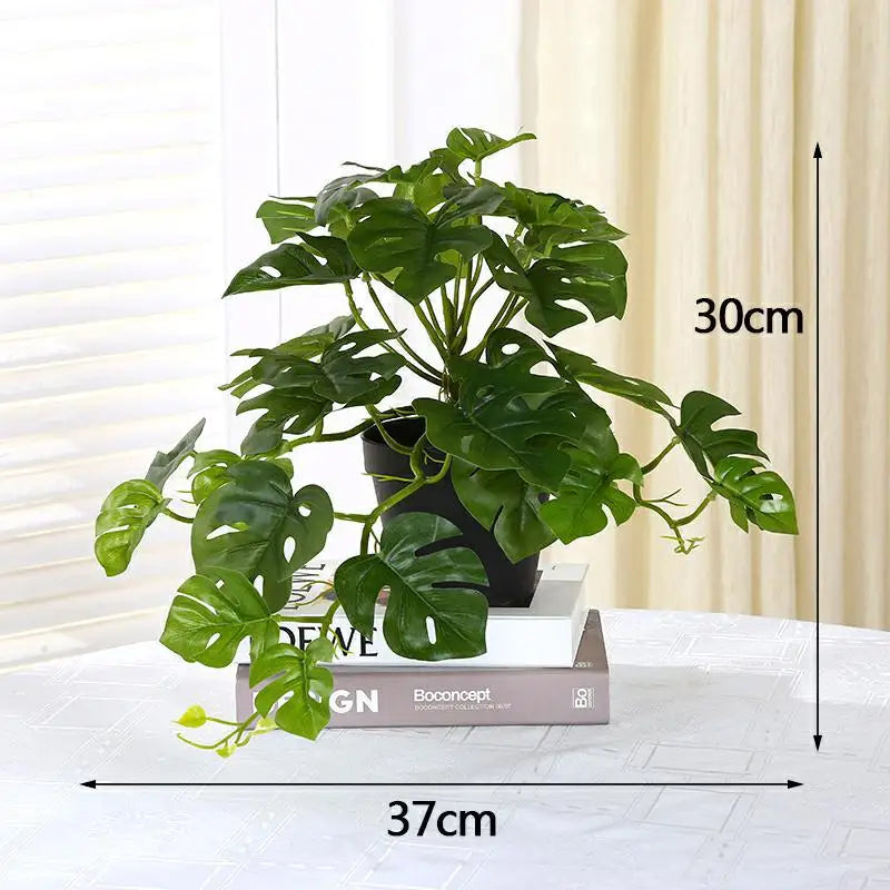 High Quality Artificial Plants Turtle Palm Leaf for Vase Pot Fake Tropical Wedding Table Living Room Home Garden Christmas Decor