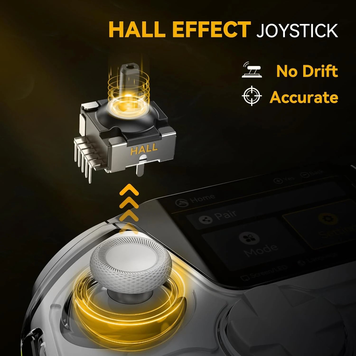 Interactive Wireless Gaming Controller: Hall Effect Stick, RGB Light,