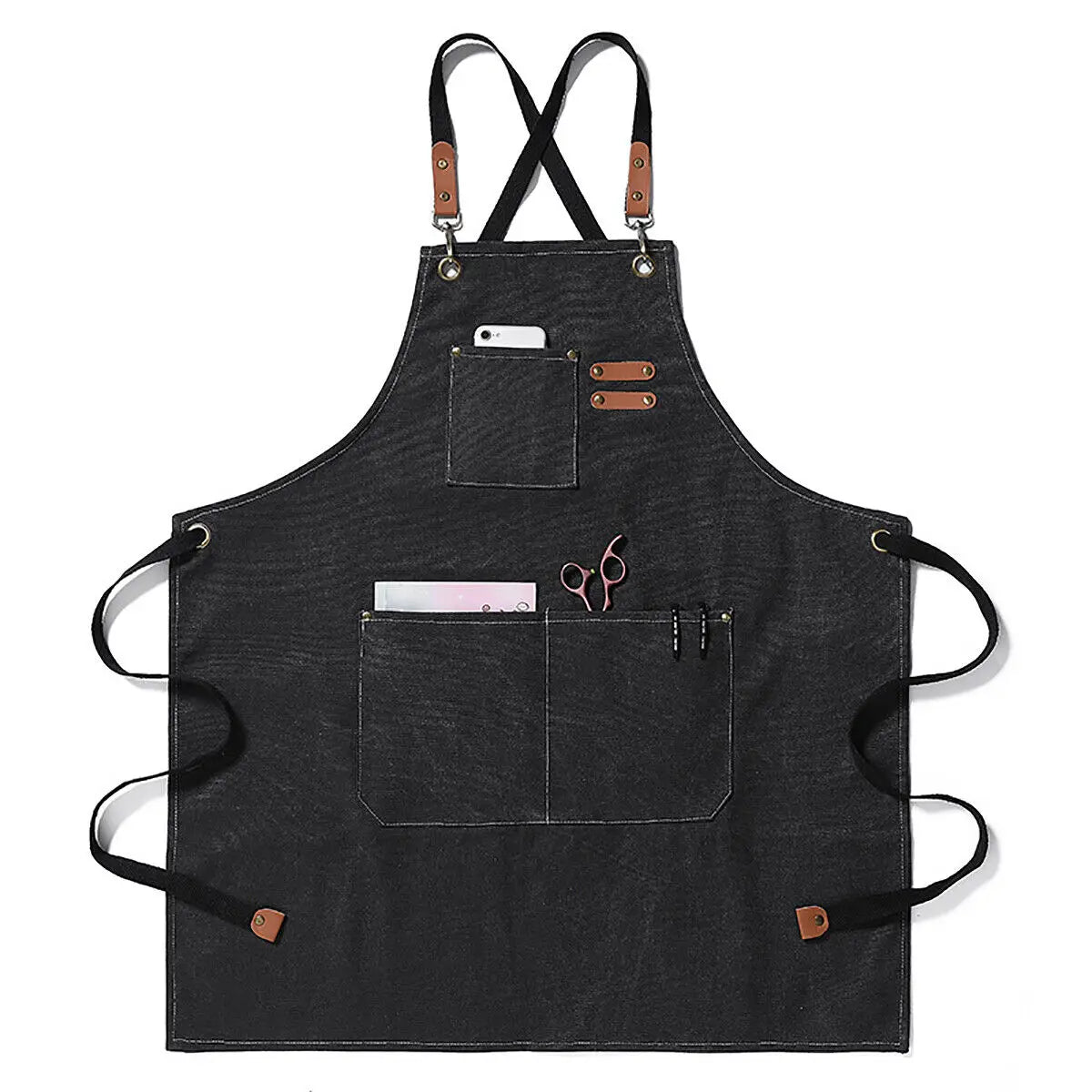 High Brand Men Women Thick Canvas Denim Bib Apron Kitchen Cooking Workshop Heavy Work Apron Home Kitchen Accessories