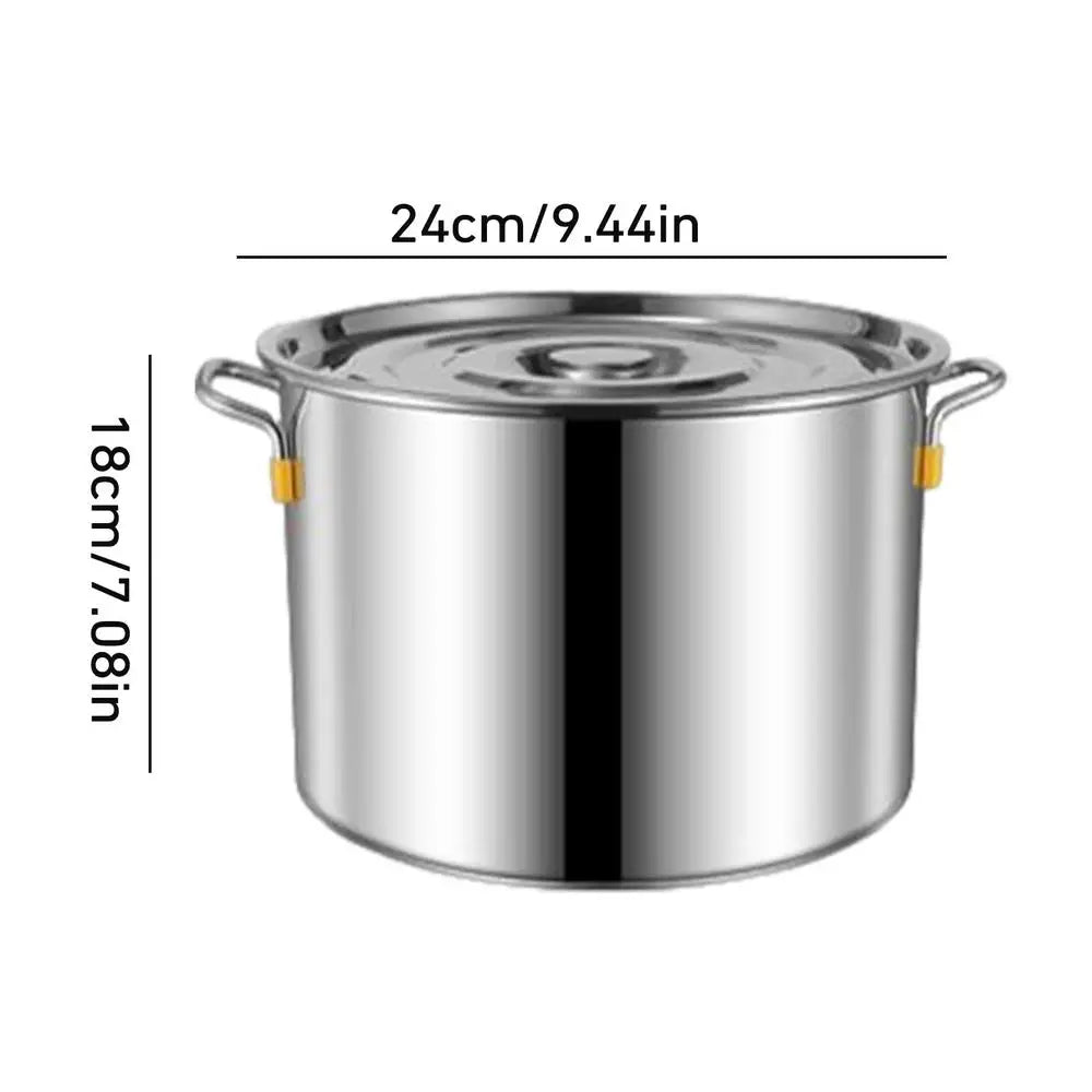 Stainless Steel Soup Pot with Lid Large Capacity Stockpot Commercial Cooking Pan Soup Bucket Sauce Pot Water Pitcher Steamer