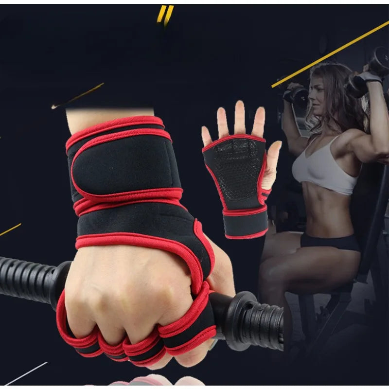 Weight Lifting Kettle Bell Dumbells Gloves Gym Equipment Women Men Fitness Sports Body Building Grips Hand Palm Wrist Protector