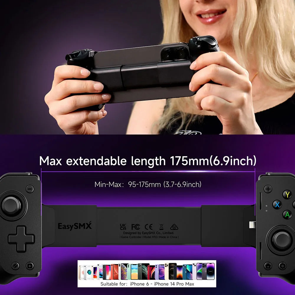 EasySMX M10 Lightning Mobile Phone Controller for iPhone, Arcade, PS