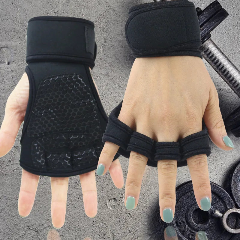 Weight Lifting Kettle Bell Dumbells Gloves Gym Equipment Women Men Fitness Sports Body Building Grips Hand Palm Wrist Protector
