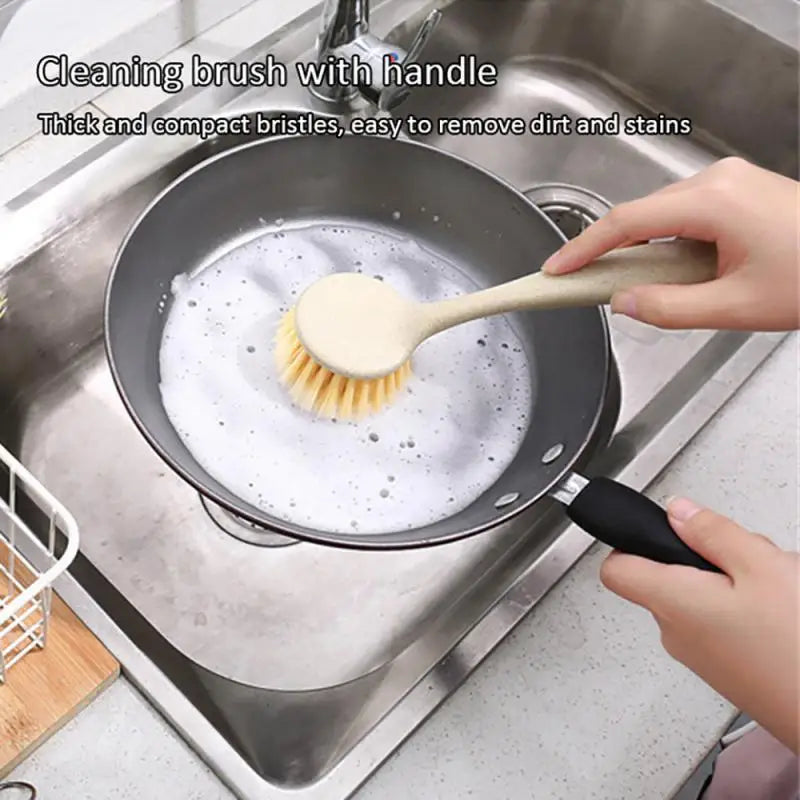 Long Handle Pot Brush Dish Bowl Washing Cleaning Brush Soap Dispenser Kitchen Sink Scrubber Automatic Sponge Dishwasher Brush