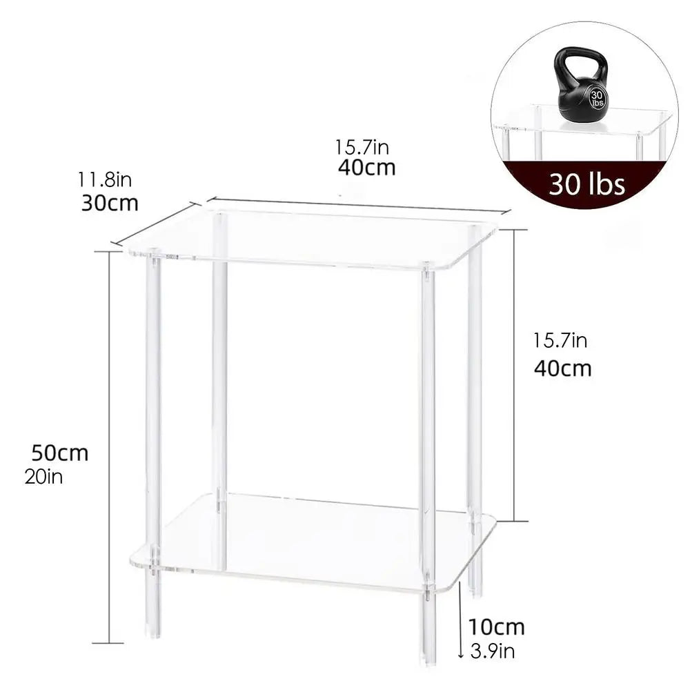 Acrylic Side Table/End Table for Living Room, Small Nightstand/Bedside Table for Bedroom, Home Accent Table