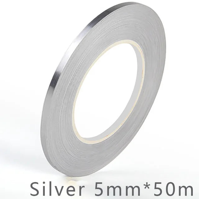 50M Brushed Gold Silver Floor Edging Waterproof Seam Wall Stickers Wall Gap Ceiling Home Decoration Self-adhesive Tile Tape