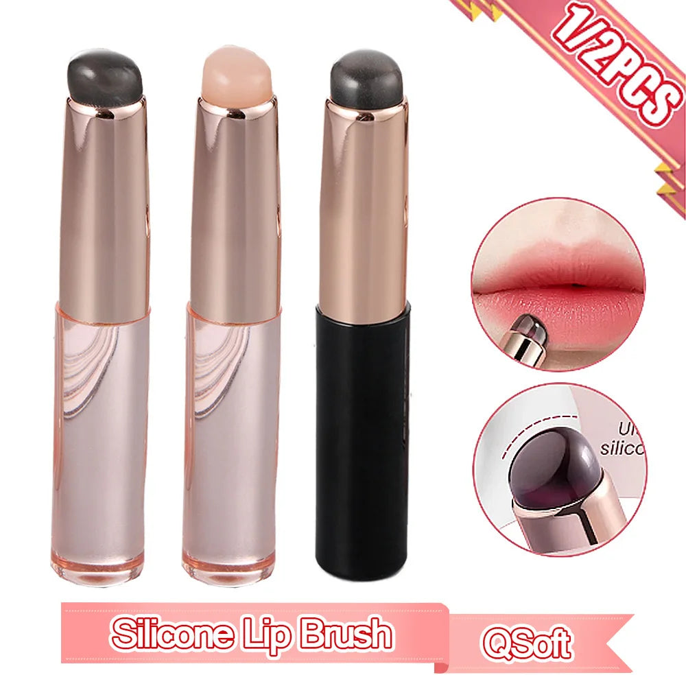 Upgrade Silicone Lip And Concealer Makeup Brushes Pink Silicone Brush For Lip Balm Lip Gloss Lip Stick MultiFunction Brush
