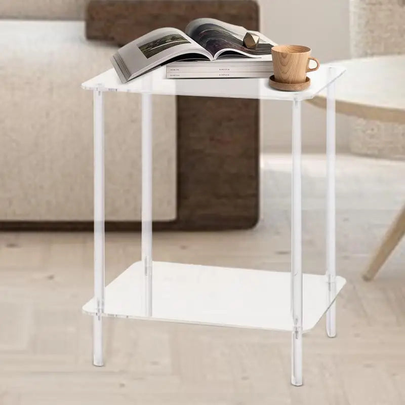 Acrylic Side Table/End Table for Living Room, Small Nightstand/Bedside Table for Bedroom, Home Accent Table