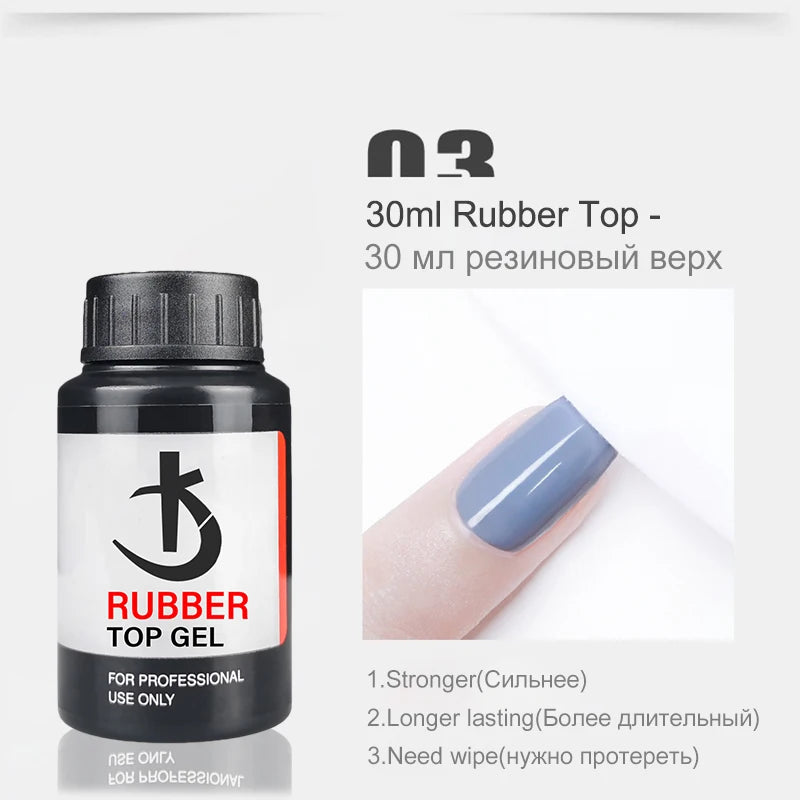 KODI JYJ Base and Top Coat for Gel Polish Acid free Primer Varnish Hybrid Semi Permanent Lot Matte Top Nails Thick Rubber Base