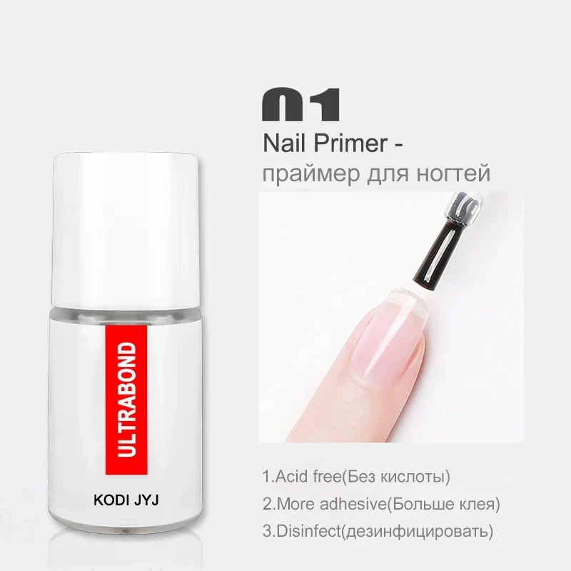 KODI JYJ Base and Top Coat for Gel Polish Acid free Primer Varnish Hybrid Semi Permanent Lot Matte Top Nails Thick Rubber Base