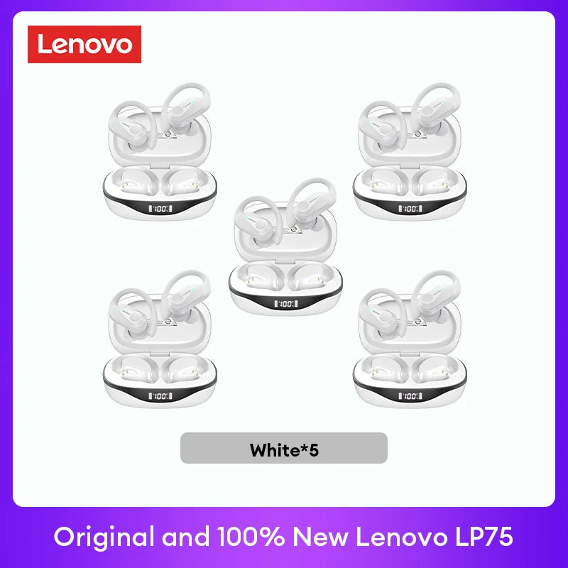 Original Lenovo LP75 TWS Bluetooth V5.3 Headphones Wireless LED Digital Display Earphones Noise Reduction Headset