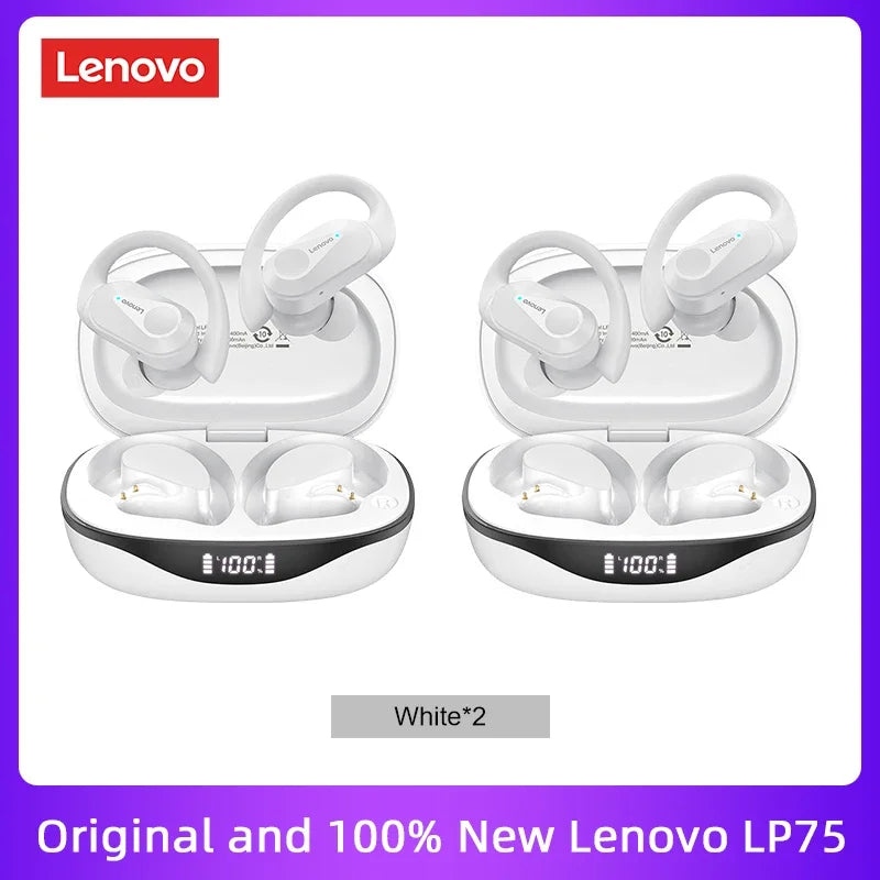 Original Lenovo LP75 TWS Bluetooth V5.3 Headphones Wireless LED Digital Display Earphones Noise Reduction Headset