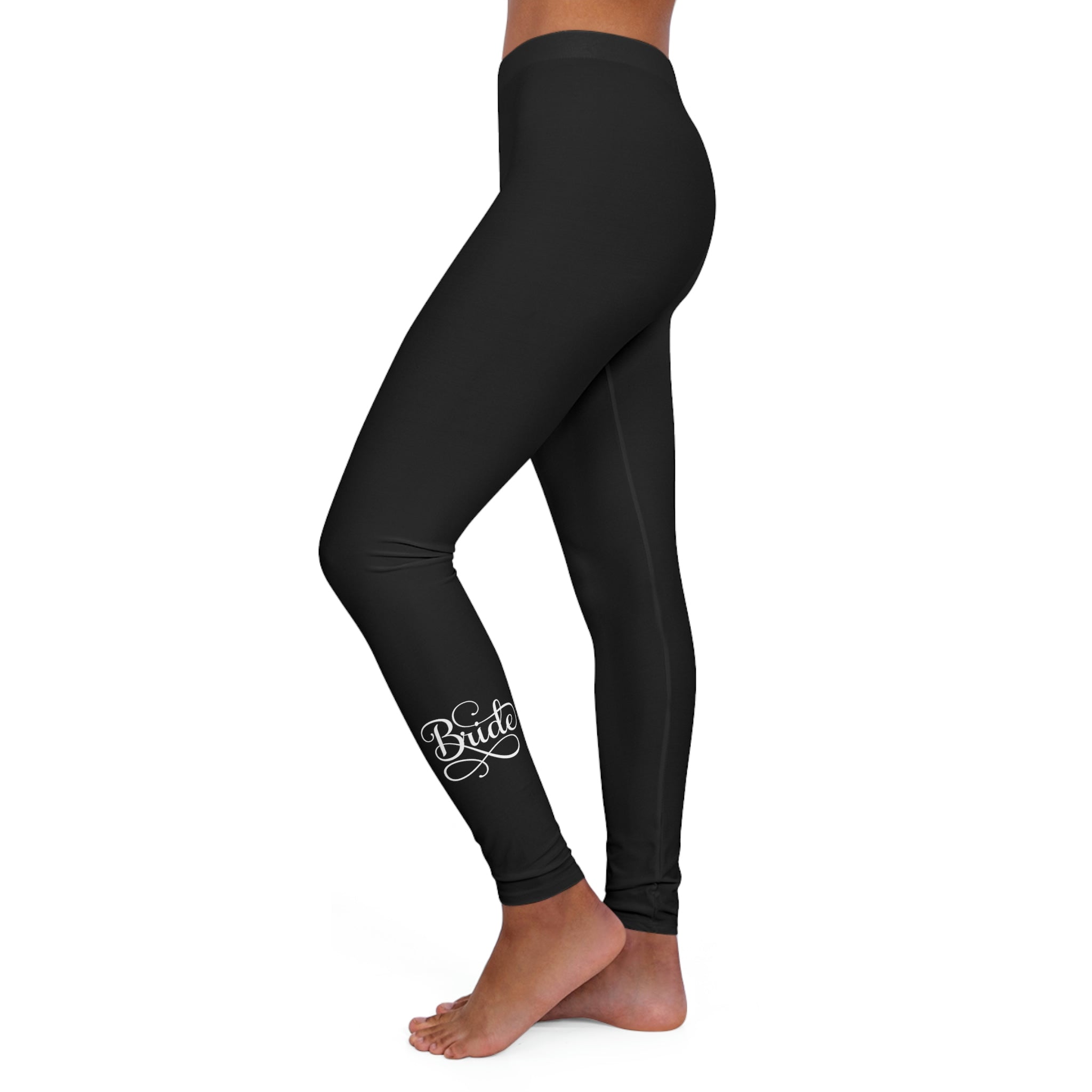 Womens Black Fitness Leggings, Bride Accessories, Wedding